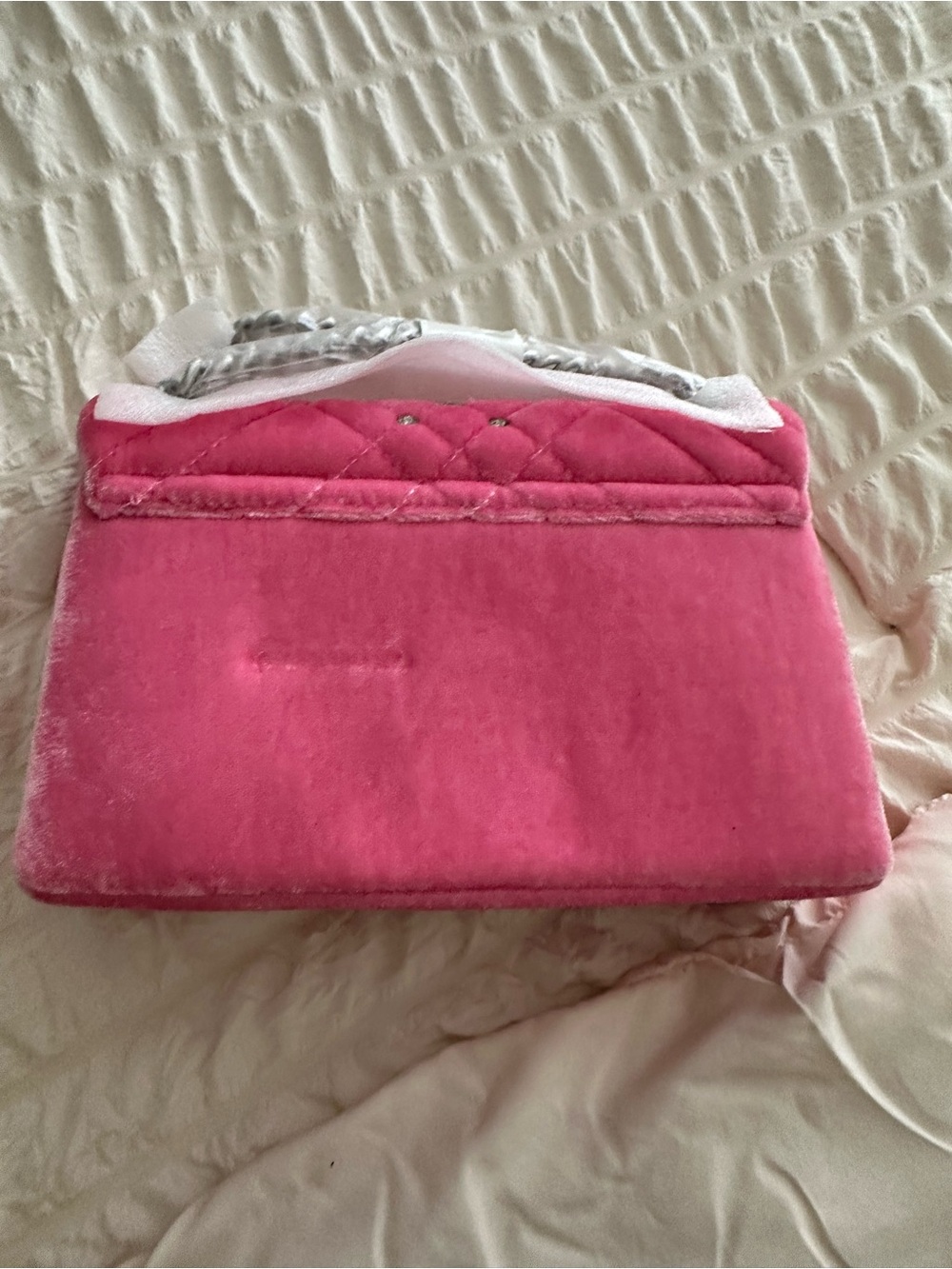 Pink Kurt Geiger Velvet Shoulder Bag - Picture 3 of 3